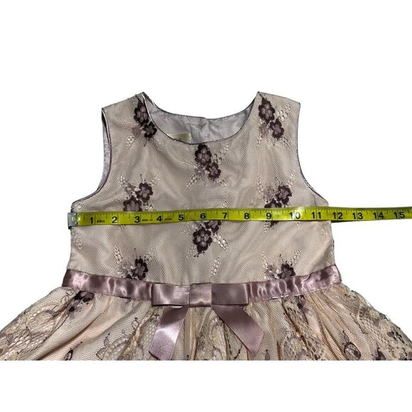 Laura Ashley Pink/Purple Lace Dress Size 6x - Picture 5 of 9